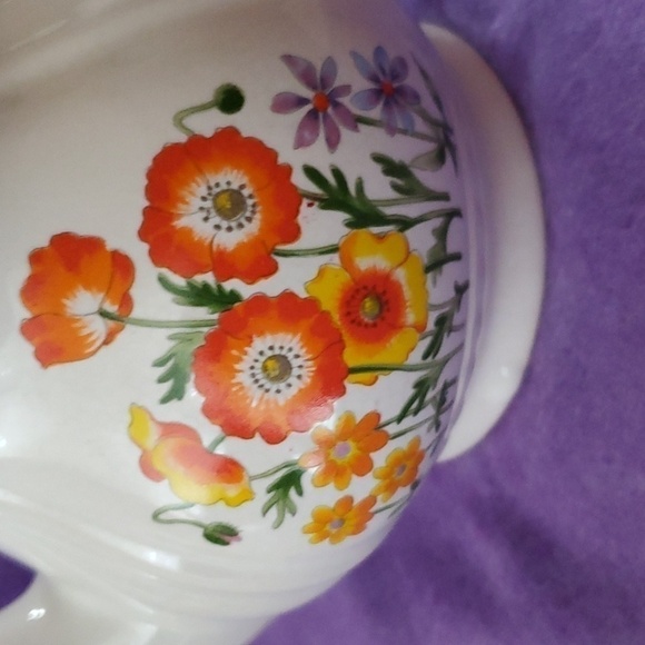 Vintage Festival Stoneware Gres Floral China Teapot-Gold Trimmed - Picture 3 of 10